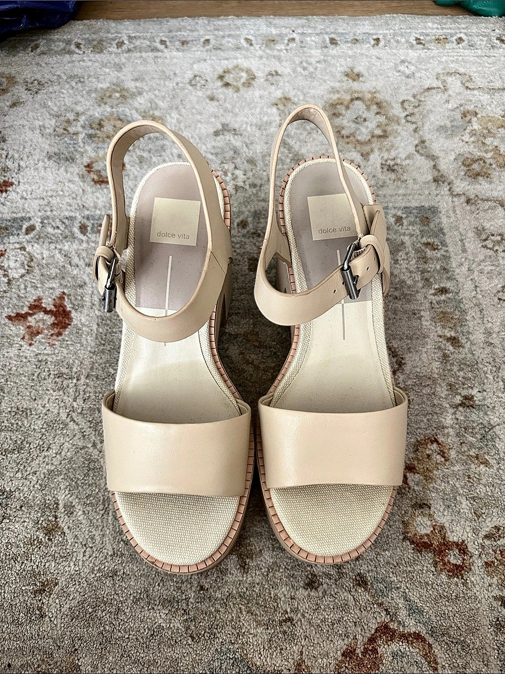 Dolce Vita Alex Platform Sandal Wedge Sandals Cream US 9